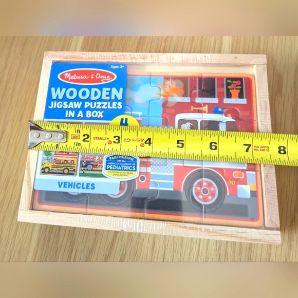NWT Melissa & Doug (Ages 3+) Vehicles Wooden Jigsaw Puzzles in a Box - Picture 8 of 12